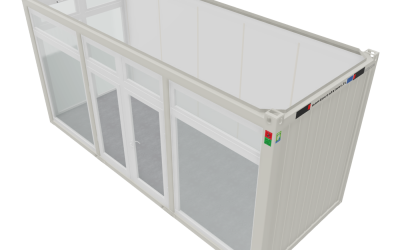 Modulo ufficio con vetrate e lucernario